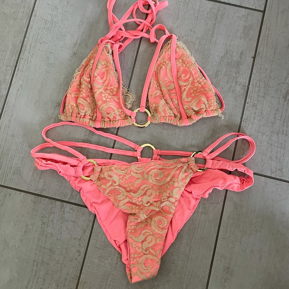 Pink beach bunny swim suit